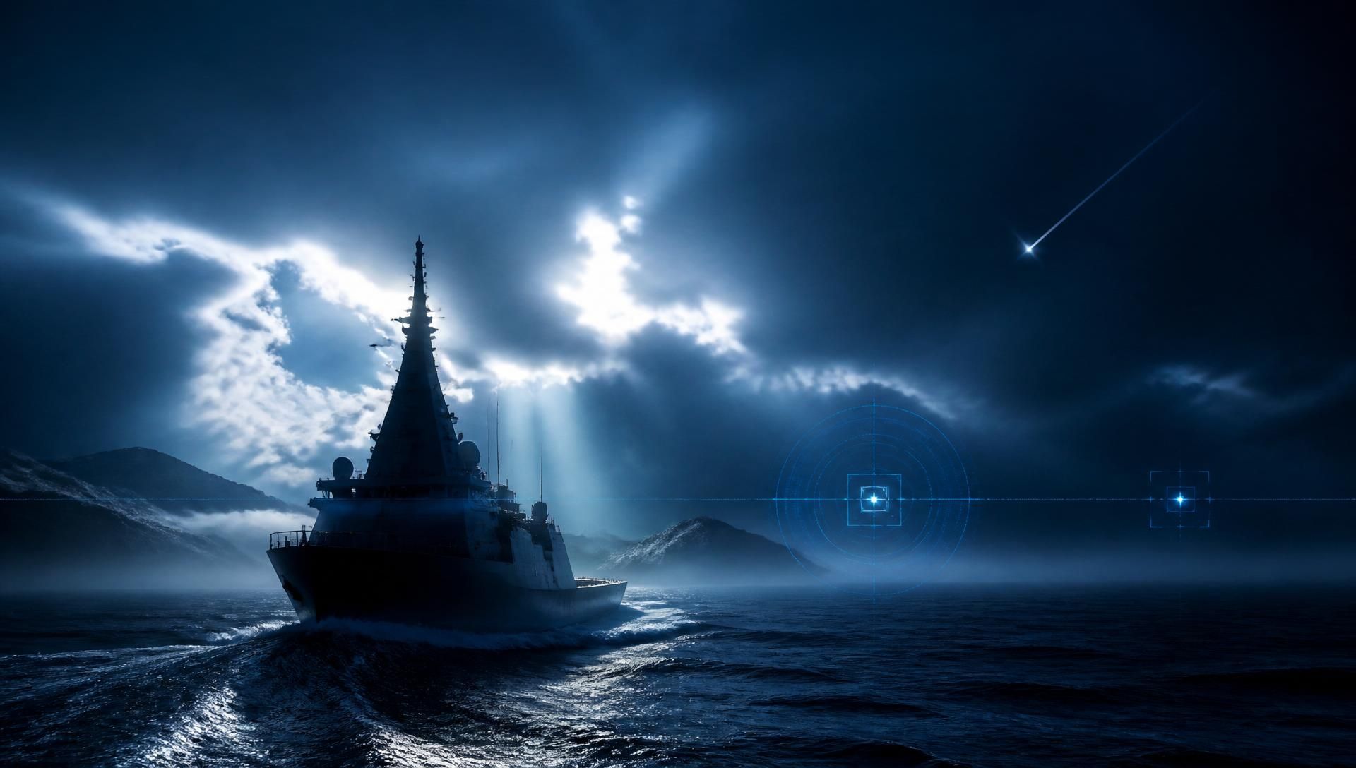 Naval vessel at sea